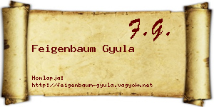 Feigenbaum Gyula névjegykártya