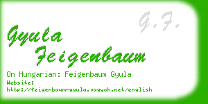 gyula feigenbaum business card